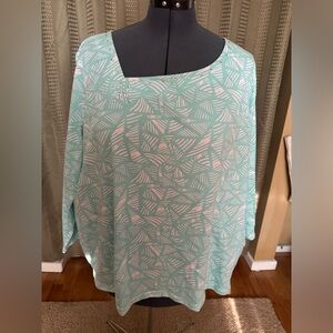 Hearts of Palm Teal Blouse